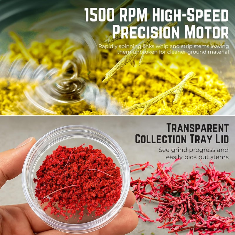 Mamba Grinder Electric Spice & Herb Grinders for the Kitchen. Whip Chain Type One-Handed Mill, Easy to Use and Clean, Metal Gray - Image 3